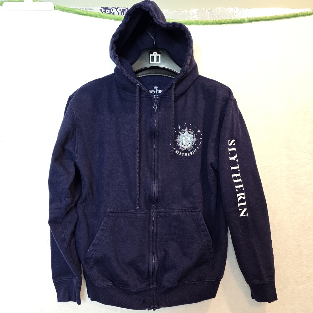 Wizarding World BLUE Slytherin Full Zip Hoodie Forbidden Forest Experience Med